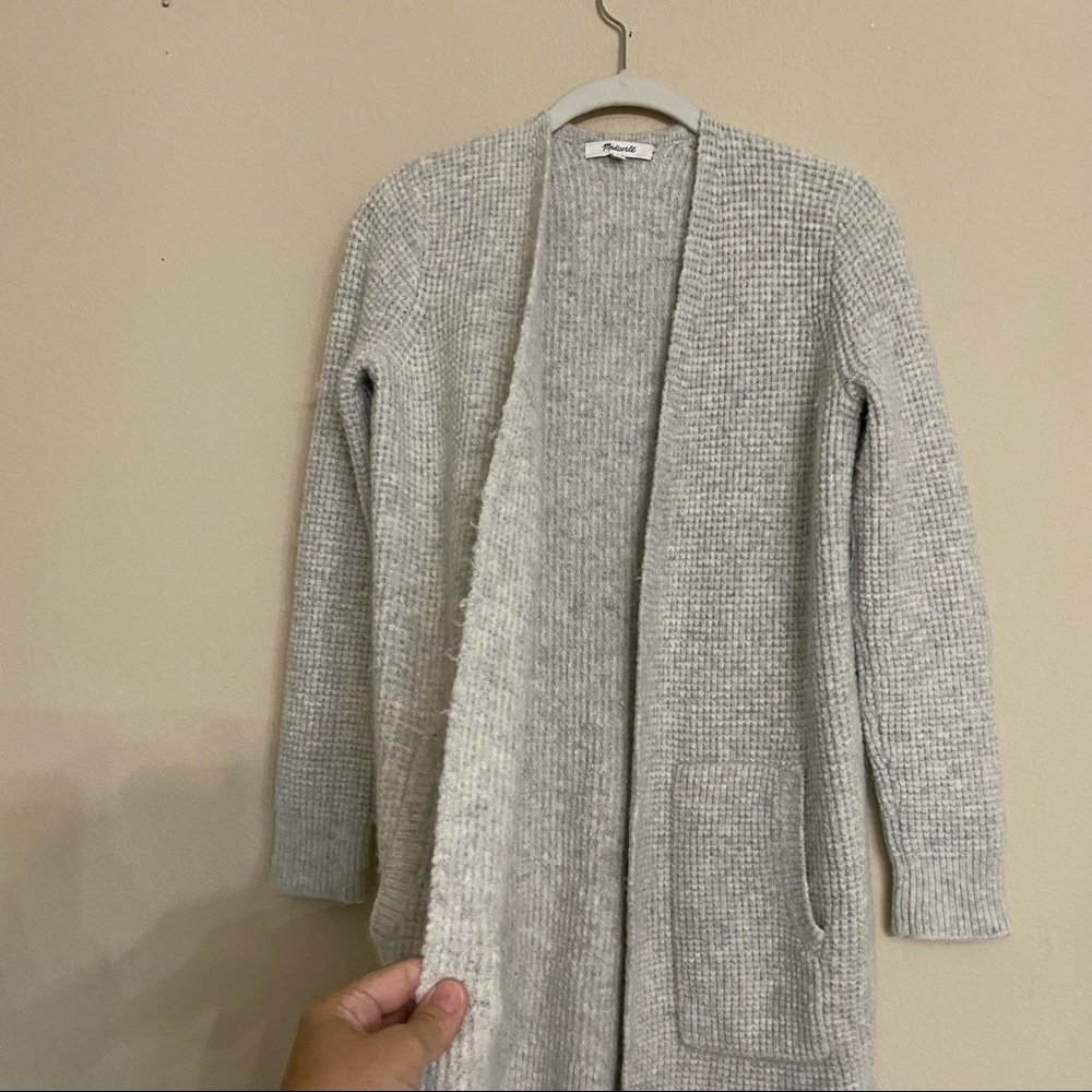 Madewell Gray Backstage Cardigan Sweater Merino Wool Alpaca Size XS Soft - Picture 8 of 14
